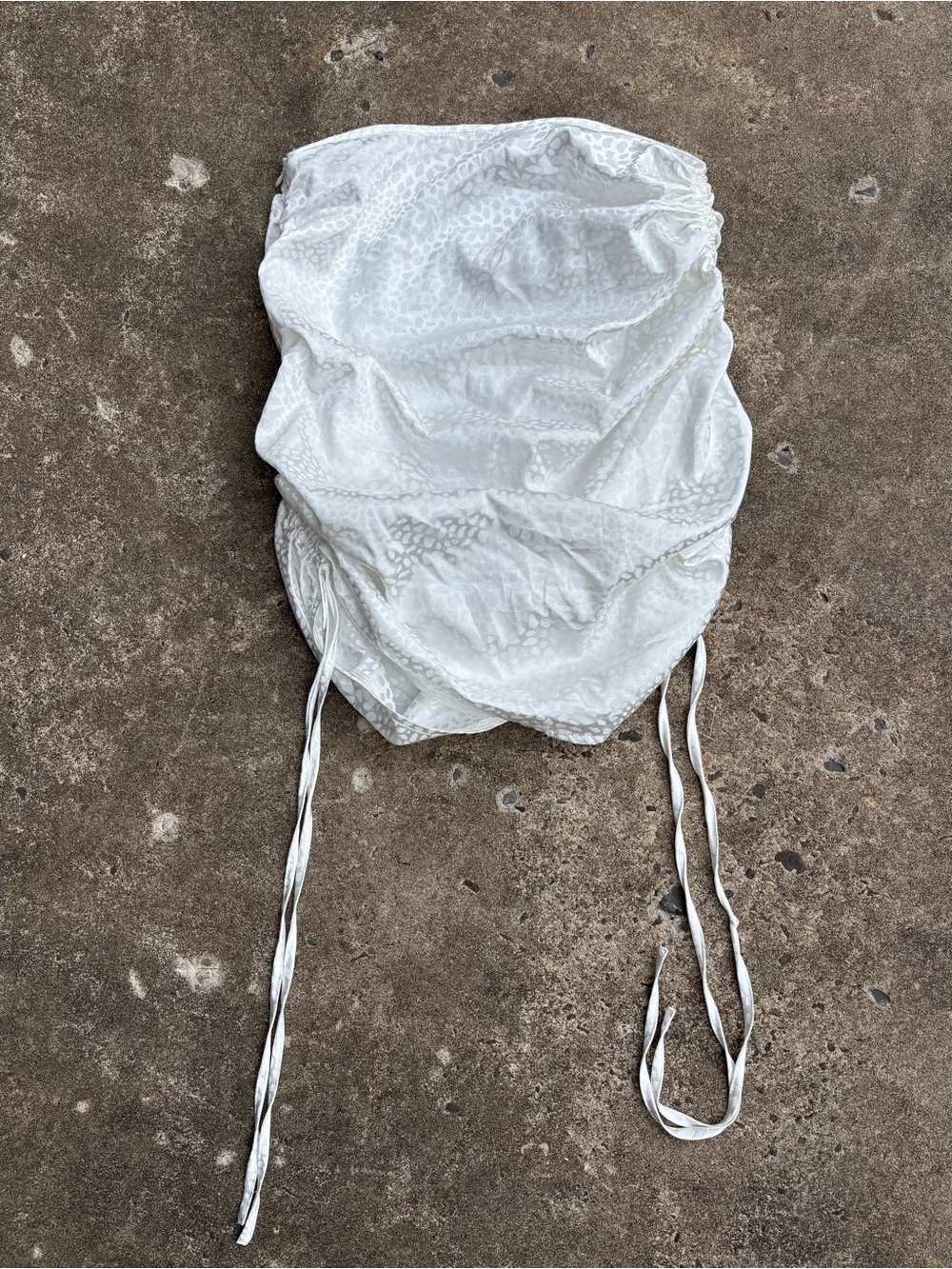 SHEIN White Ruched Mini Skirt with Side Ties